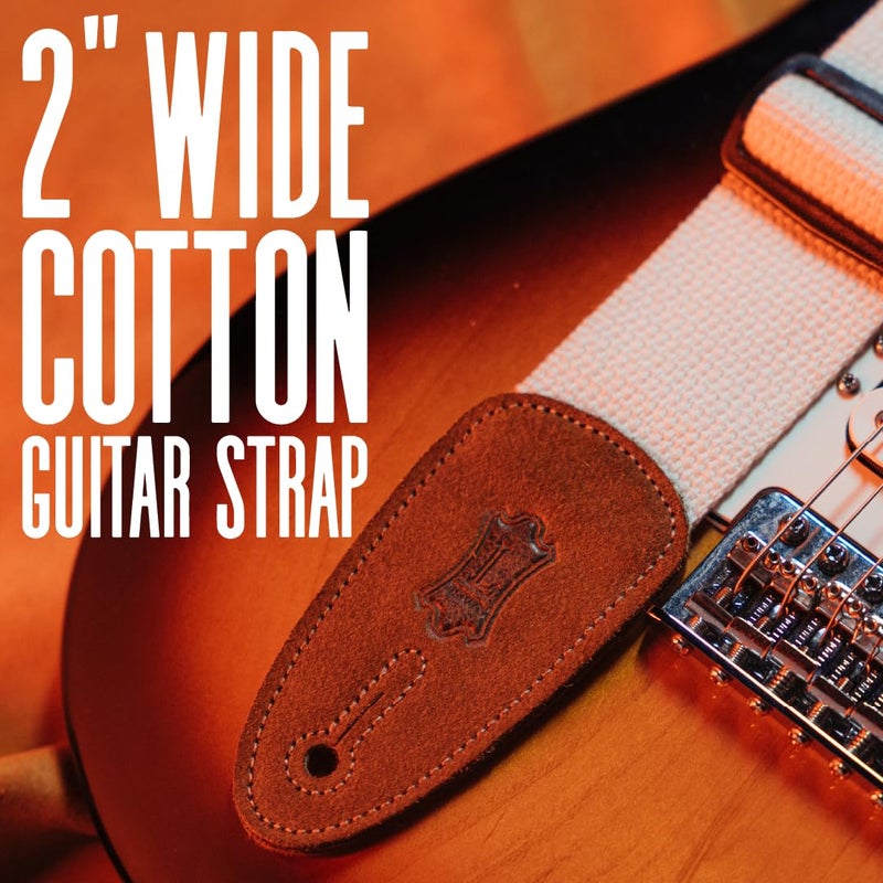 Levy's Leathers MC8-GRN 2" cotton guitar strap with suede ends and tri-glide adjustment. Adjustable to 58"; Green - Image 2